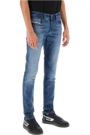 Diesel Jeansy, Mężczyzna, Niebieski, W38 L34, Bawełna, Jeansyy Skinny Fit z efektem Vintage Dark Wash
