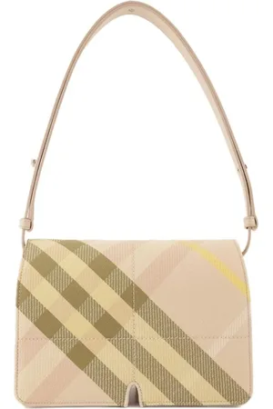 Burberry Torebki, Kobieta, Różowy, ONE SIZE, Bawełna, Różowa Syntetyczna Torba na Ramię z Paskiem Skórzanym