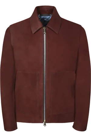 Paul Smith Kurtki, Mężczyzna, brązowy, M, Zamsz, Brązowa Kurtka zamszowa Elegancki Styl