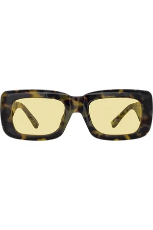 The Attico Akcesoria, Kobieta, brązowy, ONE SIZE, Eleganckie Okulary Przeciwsłoneczne Prostokątne Brązowy Srebrny