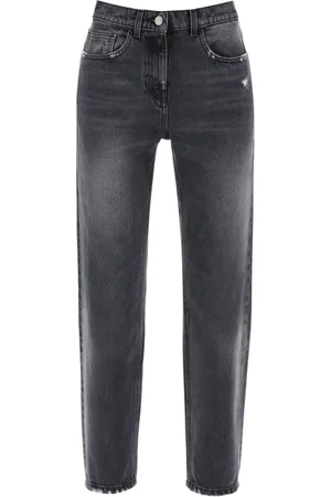 Palm Angels Jeansy, Kobieta, Szary, W27, Bawełna, Jeansyy Vintage Wash Straight Cut