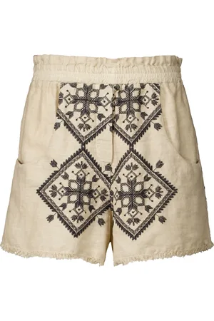 Greek Archaic Kori Szorty, Kobieta, Beżowy, S, Beżowe Szorty dla Kobiet