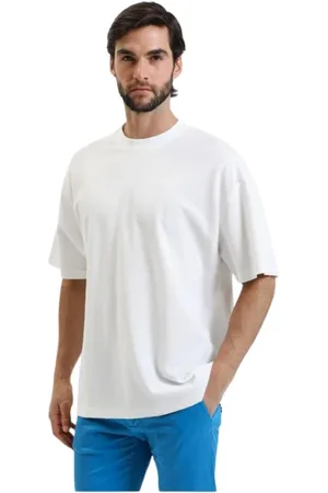 GIANNI LUPO Koszulki, Mężczyzna, Biały, L, Oversize T-shirt z teksturą dla mężczyzn