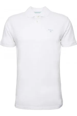 Barbour Koszulki, Mężczyzna, Biały, S, Bawełna, Sportowa Polo w Białym, Styl Smart-Casual
