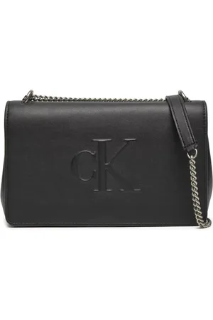 Calvin Klein Torebki, Kobieta, Czarny, ONE SIZE, Czarna torba na ramię z ekoskóry