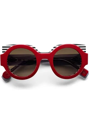 Etnia Barcelona Akcesoria, unisex, Czerwony, ONE SIZE, Okulary Sferyczne z Paskowym Wkładem