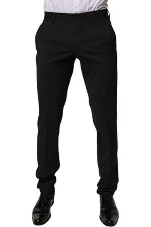 Dolce & Gabbana Spodnie, Mężczyzna, Czarny, S, Czarne Zwężane Formalne Spodnie Męskie