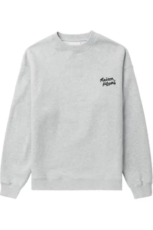 Maison Kitsuné Bluzy, Kobieta, Szary, M, Szara Bluza z Haftowanym Logo