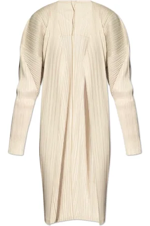 Issey Miyake Swetry, Kobieta, Beżowy, L, Plisowany kardigan