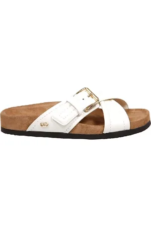 VALENTINO GARAVANI Buty, Kobieta, Biały, 36 EU, Len, Sandałki z Krzyżującymi Paskami