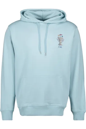 Drôle de Monsieur Bluzy, Mężczyzna, Niebieski, XS, Bawełna, Jasnoniebieska Bluza z Kapturem Vase
