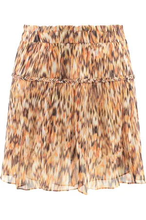 Isabel Marant Spódnice, Kobieta, Wielobarwność, 2XS, Jedwabna spódnica z nadrukiem w splot kablowy