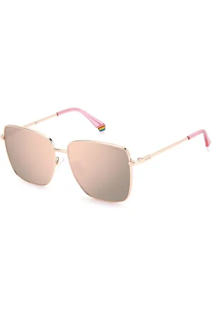 Polaroid Akcesoria, Kobieta, Żółty, ONE SIZE, Złote Metalowe Okulary Damskie