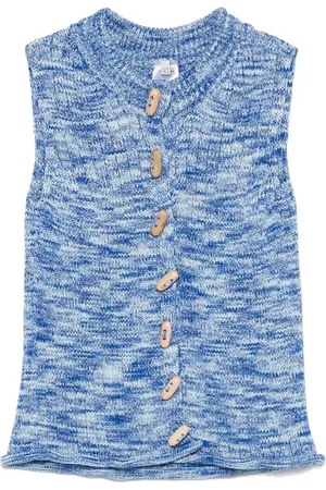 Baserange Koszulki, Kobieta, Niebieski, XS, Stylowy Drip Top dla kobiet