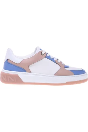 BALDININI Buty, Kobieta, Wielobarwność, 41 EU, Nude leather and light blue fabric trainer