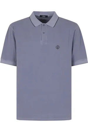 HERNO Koszulki, Mężczyzna, Niebieski, 2XL, Jasnoniebieska Polo Piquet Pigmentowa farba