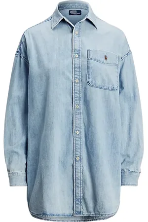 Ralph Lauren Bluzki, Kobieta, Niebieski, M, Jeansyowa koszula oversize