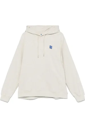 Ader Error Bluzy, Mężczyzna, Szary, S, Beżowy hoodie z przodu logo