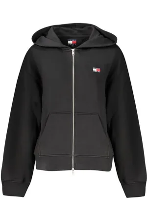 Tommy Hilfiger Bluzy, Kobieta, Czarny, M, Ikoniczny Bluza z Haftem