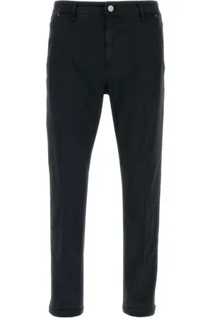 PT Torino Spodnie, Mężczyzna, Czarny, W38, Czarne Spodnie Slim Fit z Elastanu