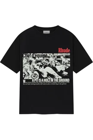 Rhude Koszulki, Mężczyzna, Wielobarwność, L, Czarne T-shirty i Pola