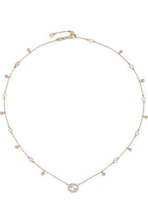 Gucci Akcesoria, Kobieta, Żółty, ONE SIZE, 18kt Różowe Złoto i Diamentowy Naszyjnik