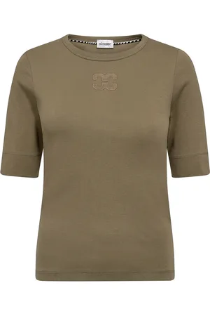 Co`Couture Koszulki, Kobieta, Zielony, L, Haftowana koszulka w kolorze Army