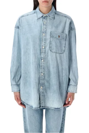 Ralph Lauren Bluzki, Kobieta, Niebieski, S, Chambray Overshirt dla Stylowych Looków