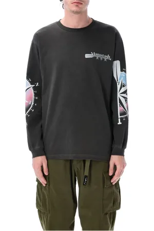 Manastash Bluzy, Mężczyzna, Czarny, L, Długi Rękaw Canoa Tee