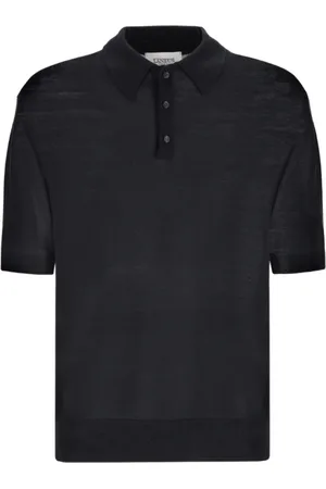 LANEUS Koszulki, Mężczyzna, Czarny, L, Czarna Sweterkowa Koszulka Polo