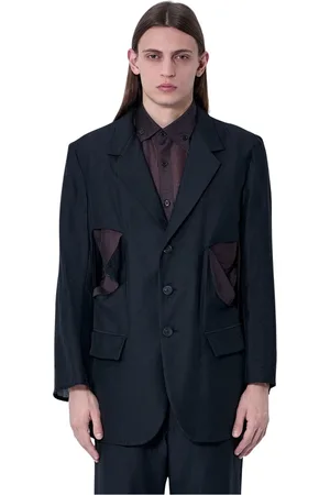 YOHJI YAMAMOTO Kurtki, Mężczyzna, Czarny, M, Marynarka z wycięciem w talii
