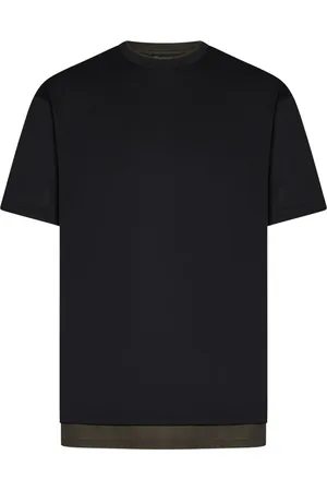 LOW BRAND Koszulki, Mężczyzna, Czarny, XL, Czarne T-shirty i Pola z Kontrastującym Brzegiem