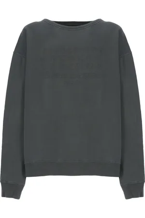 Maison Margiela Bluzy, Mężczyzna, Czarny, S, Czarny Bawełniany Sweter z Logo Numerycznym