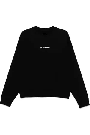 Jil Sander Bluzy, Mężczyzna, Czarny, M, Czarny Sweter z Nadrukiem Logo