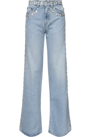 COPERNI Jeansy, Kobieta, Niebieski, S, Denim, Dżinsy z szeroką nogawką i ćwiekami