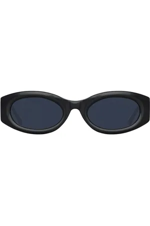 The Attico Akcesoria, Kobieta, Czarny, ONE SIZE, Eleganckie Czarne/Srebrne Okrągłe Okulary Przeciwsłoneczne