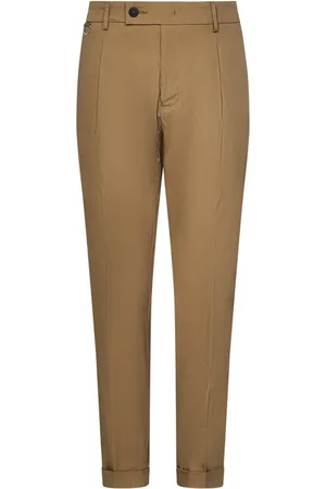 LOW BRAND Spodnie, Mężczyzna, brązowy, W36, Karmelowe Marchewkowe Spodnie Slim Fit