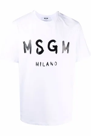 Msgm Koszulki, Mężczyzna, Biały, M, Bawełna, Bawełniana koszulka T-shirt z unikalnym wzorem