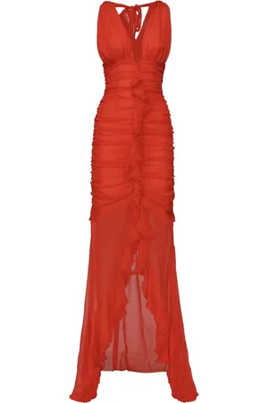 For Love & Lemons Sukienki, Kobieta, Czerwony, M, Czerwona Sukienka Kayta Gown