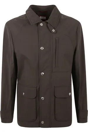 Brunello Cucinelli Kurtki, Mężczyzna, brązowy, L, Eleganckie Wełniane Płaszcze