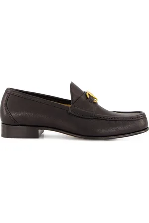 VALENTINO GARAVANI Buty, Mężczyzna, brązowy, 39 EU, Len, Czarne Mokasyny VLogo Signature Slip-On