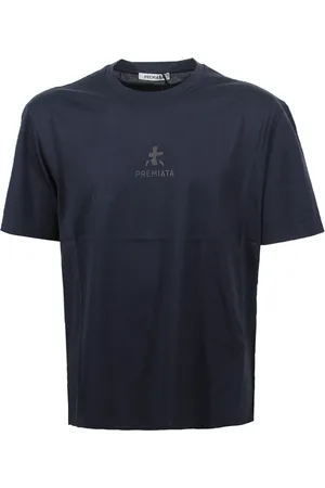 Premiata Koszulki, Mężczyzna, Niebieski, S, Niebieski T-shirt z okrągłym dekoltem i nadrukiem
