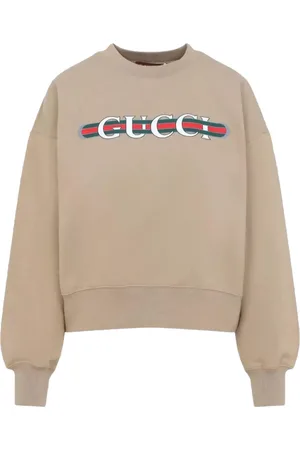 Gucci Bluzy, Kobieta, Beżowy, M, Brązowy Sweter Stylowy Casual Wygodny Design