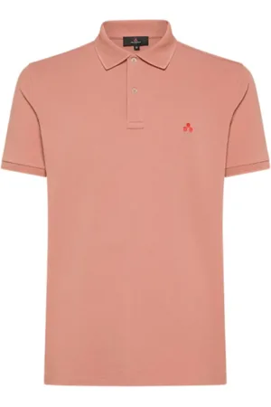 Peuterey Koszulki, Mężczyzna, Różowy, M, Nylon, Różowa Męska Koszulka Polo z Logo Trilogy