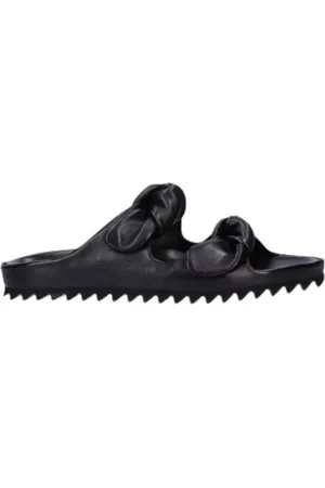 Officine creative Buty, Kobieta, Czarny, 36 EU, Brązowe Skórzane Sandały na Rzeźbionej Podeszwie