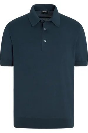 Ermenegildo Zegna Koszulki, Mężczyzna, Niebieski, M, Klasyczny Polo Shirt