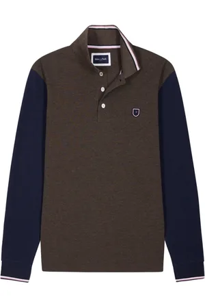 Eden Park Koszulki, Mężczyzna, brązowy, S, Bawełna, Polo z Kołnierzykiem Jacquard