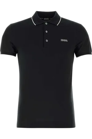 Ermenegildo Zegna Koszulki, Mężczyzna, Czarny, S, Czarna Koszulka Polo z Piki
