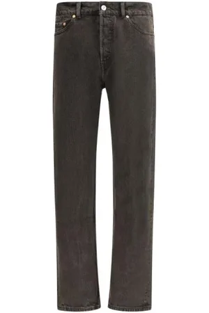 OUR LEGACY Jeansy, Mężczyzna, Czarny, W31, Minimalistyczne Straight Fit Jeansy z Skórzanym Paskiem