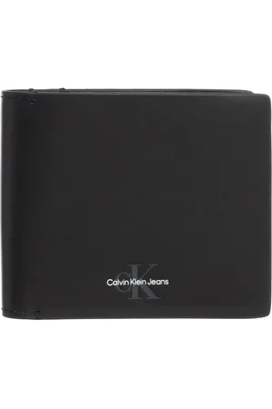 Calvin Klein Akcesoria, Mężczyzna, Czarny, ONE SIZE, Minimalistyczny Portfel z Logo i Miejscem na Karty